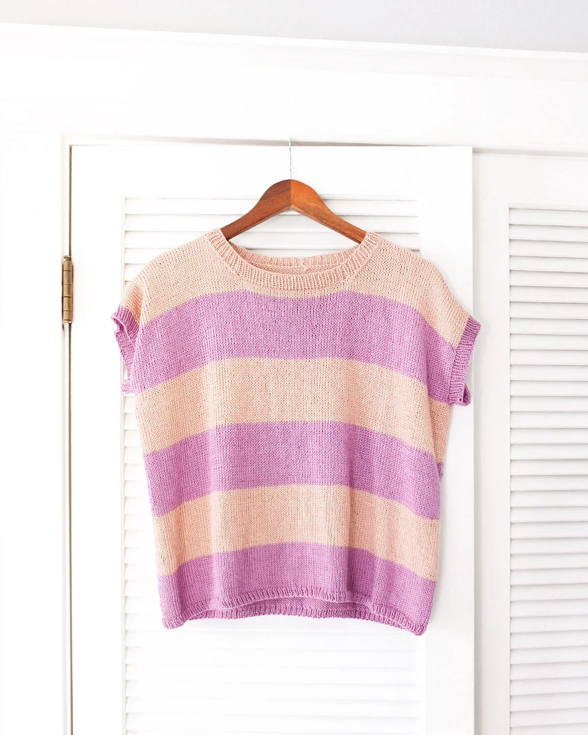 Striped Easy Knit Sweater Knitting Pattern | The Seacrest Tee